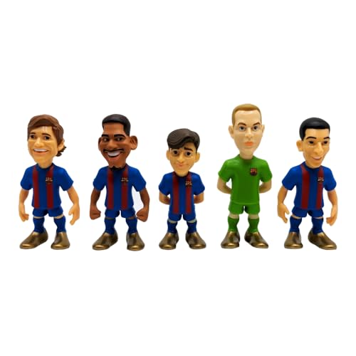 MINIX Bandai Packung mit 5 Puppen des FC Barcelona | Spielerfiguren Marcos Alonso, Araújo, GAVI, TER Stegen und Ferran Torres | Ideal für Kuchen oder Barcelona-Fans | 7 cm MINIX Bandai Packung mit 5 Puppen des FC Barcelona | Spielerfiguren Marcos Alonso, Araújo, GAVI, TER Stegen und Ferran Torres | Ideal für Kuchen oder Barcelona-Fans | 7 cm von MINIX