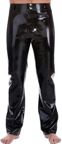 MINUSE Gummi-Latex-Mann-Hosen-Hosen-Fetisch-Kostüme Mit Taschen Nach Maß,Silber,M von MINUSE