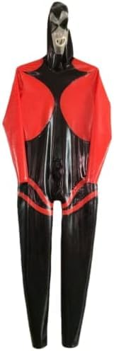 MINUSE Latex-Maske, Schwarz Und Rot, Weiß, Vollständiger Anzug, Eng Anliegend,Freiwählbare Farbe,XS von MINUSE