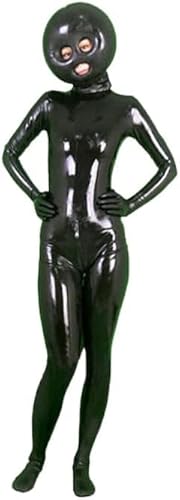 MINUSE Latex Uniform Gummi Cosplay Schwarz Sexy Catsuit Party 0,4 Mm-Weiblich Schwarz,Anpassen,XXL von MINUSE