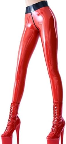 MINUSE Rote Und Schwarze Sexy Latex-Leggings Mit Slip, Besatz, Streifen, Gummihose, Hose, Hose, Strümpfe (Schuhe Nicht Im Lieferumfang Enthalten).,Freiwählbare Farbe,XS von MINUSE