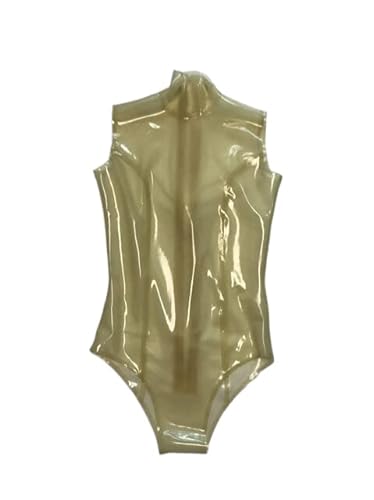 MINUSE Sexy Damen-Badeanzug Aus Transparentem Schwarzem Latex, 3D-Schneider-Gummi-Bodysuit Mit Reißverschluss Hinten,Klar,XXL von MINUSE