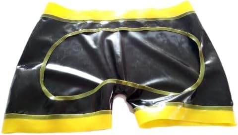 MINUSE Sexy Latex-Unterwäsche In Schwarz Und Gelb Mit Loch,Schwarz Gelb,3XL von MINUSE