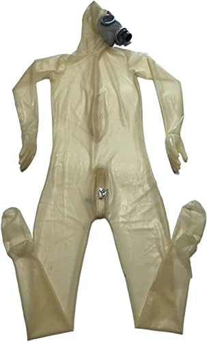 MINUSE Transparenter, Schwarzer Ganzkörper-Latex-Catsuit, Fetisch-Bodysuit Mit Abschließbarem Reißverschluss,Transparent (weiblich),XL von MINUSE