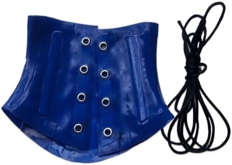 MINUSE Unisex Schwarzes Dickes Latexkragen-Gummi-Halskorsett Nach Maß Handgefertigt,Blau,XS von MINUSE