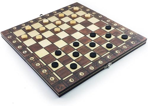 Schachset 3 in 1 Magnetisches internationales Schachset Schach Backgammon Dame Schachset Schachset Faltbare Handgemachte Holz Reise Schach Set von MIOBER