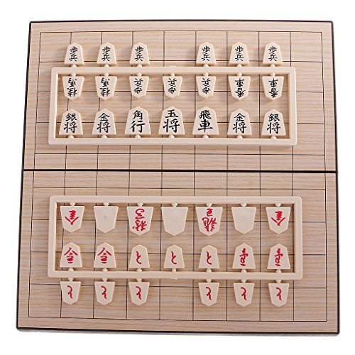 MISETA Zusammenklappbares japanisches Schach-Shogi-Intelligenzspiel-Set, Kunststoff, 24 x 24 cm von MISETA
