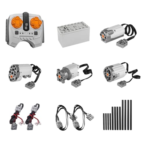 MISINI 22-teiliges Technology Power Functions Set, inkl. 1XL/1L/1M/1 Servomotor (RC & APP, inkl. Querachse), Batteriebox für Fernbedienung, Verlängerungskabel, Lichtkabel von MISINI