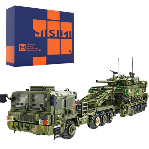 MISINI 688003 99A Panzertransporter-Bausatz, WWII-Militärpanzer-Baukastenset, Panzer-Modellbauset für Erwachsene zum Sammeln und Bauspielzeug für Erwachsene (2784 Teile) von MISINI