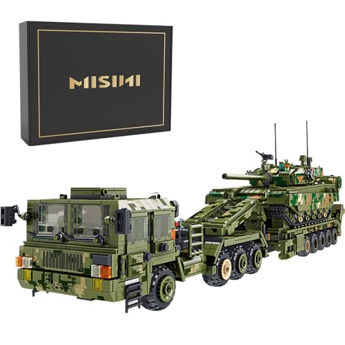 MISINI 688003 99A Panzertransporter-Bausatz, WWII-Militärpanzer-Baukastenset, Panzer-Modellbauset für Erwachsene zum Sammeln und Bauspielzeug für Erwachsene (2784 Teile) von MISINI