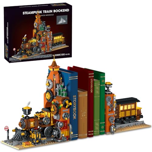 MISINI M2001 Punk Steam Train Spielzeug Bausatz Mit LED, 1252PCS MOC Large Modell-Baukasten-Set, Bauen Sie Einen Coolen Steam Train Bausatz für Erwachsene und Kinder von MISINI