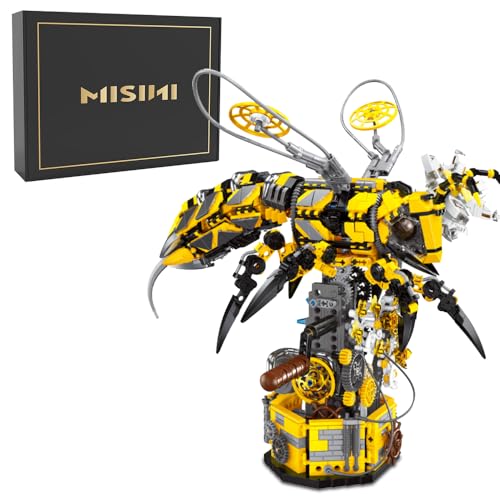 MISINI M6107 Mechanical Hummeln Baustein Bausatz, 1698 Stück Klemmbausteine Tiere Bionic Technik Biene Modell Block Kit, Bauspielzeug für Erwachsene,Wildtiere Modellbausatz Geschenk von MISINI