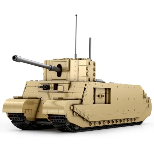 MISINI Technik 77032 TOG II Schwerer Panzer Bausteine, WWII Militär Britischer Kampfpanzer, 1427 Teile Groß MOC-Modellspielzeugset, geeignet für Erwachsene (autorisiert von World of Tanks) von MISINI