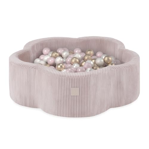 MISIOO Bällebad Blume/Wolke für Babys und Kinder - 95x30cm - Hochwertiger Stoff - Bällebad Baby ab 1 Jahr - 200 Bälle - Perfekt für Kleinkinder und Spielspaß von MISIOO