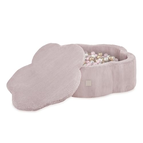 MISIOO Bällebad Blume/Wolke für Babys und Kinder - 95x30cm - Hochwertiger Stoff - Bällebad Baby ab 1 Jahr - Inklusive Matte und 200 Bälle - Perfekt für Kleinkinder und Spielspaß von MISIOO