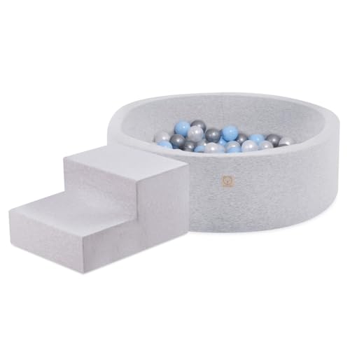 MISIOO Bällebad für Kinder mit Schaumstoff Bausteinen – 200 Bälle für den Indoor Spielplatz – Sicheres und kreatives Spielen für Babys von MISIOO