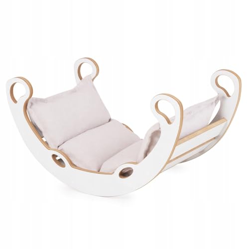 MISIOO Kletterbogen mit Kissen 2in1 - Es Kann Sowohl als Kletterleiter, als Auch als Eine Wiege Dienen - Indoor & Outdoor - Ab 6 Monate - Beige von MISIOO