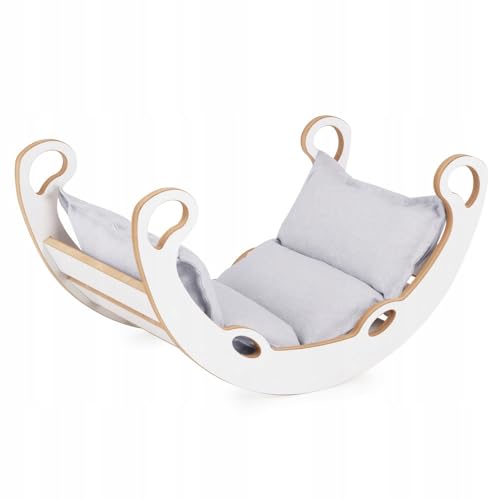 MISIOO Kletterbogen mit Kissen 2in1 - Es Kann Sowohl als Kletterleiter, als Auch als Eine Wiege Dienen - Indoor & Outdoor - Ab 6 Monate - Grau von MISIOO