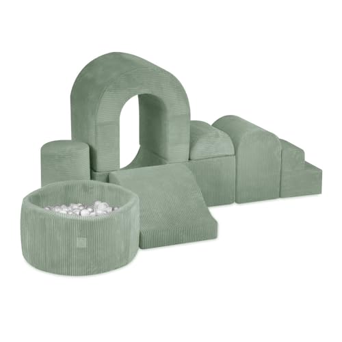 MISIOO Klettergerüst Indoor & Bällebad Baby mit 150 Bällen - Weicher Spielplatz mit 8 Schaumstoff Bausteine Kinder - Perfektes Abenteuer für Kinderzimmer - Cordmaterial MISIOO Klettergerüst Indoor & Bällebad Baby mit 150 Bällen - Weicher Spielplatz mit 8 Schaumstoff Bausteine Kinder - Perfektes Abenteuer für Kinderzimmer - Cordmaterial von MISIOO