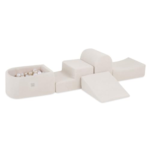 MISIOO Schaumstoff Bausteine Kinder - Premium 6 Elemente Spielsofa für Kinder - Indoor Spielplatz mit 100 Bälle - Ideal für Spielplatz und Kinderzimmer von MISIOO