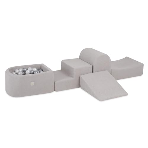 MISIOO Schaumstoff Bausteine Kinder - Premium 6 Elemente Spielsofa für Kinder - Indoor Spielplatz mit 100 Bälle - Ideal für Spielplatz und Kinderzimmer von MISIOO