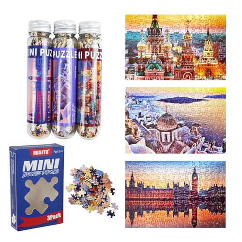 MISITU 3er-Pack mit 150-teiligen Mini-Puzzles für Erwachsene, kleine knifflige, herausfordernde Kunstfertigkeit für Erwachsene (Big Ben) von MISITU