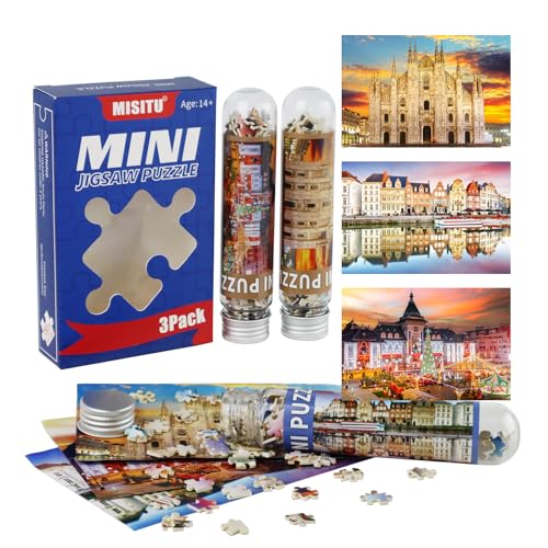 MISITU 3er-Pack 150-teiligen Mini Puzzles für Erwachsene - Mailänder Dom - Tragbares Puzzle für die Reise von MISITU
