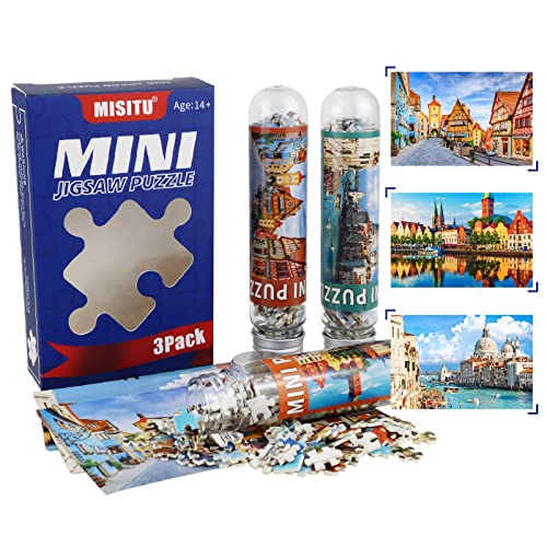 MISITU 3er-Pack Mini-Puzzles mit 150 Teilen für Erwachsene - Blick auf Venedig - Reisepuzzle als Heimdekoration von MISITU