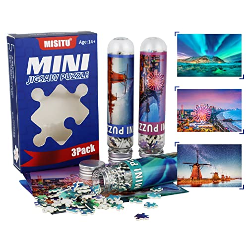 MISITU 3er-Pack Puzzles mit 150 Teilen für Erwachsene - Aurora - Tragbares Puzzle für unterwegs von MISITU