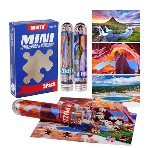 MISITU 3er-Pack mit 150-teiligen Mini-Puzzles für Erwachsene, kleine knifflige Berg und See Puzzle MISITU 3er-Pack mit 150-teiligen Mini-Puzzles für Erwachsene, kleine knifflige Berg und See Puzzle von MISITU