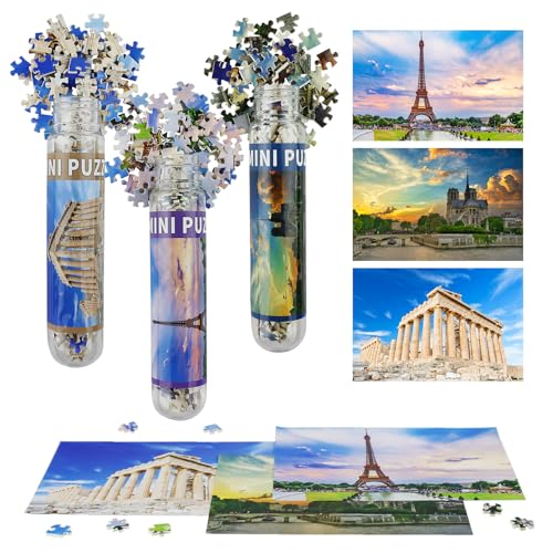 MISITU 3er-Pack mit 150-teiligen Mini-Puzzles für Erwachsene, kleine knifflige, herausfordernde Kunstfertigkeit für Erwachsene (Eiffle Tower) von MISITU