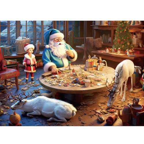MISITU Puzzle 1000 Teile – Santa Puzzle Time – 52 x 38 cm, Geschenk für den Urlaub von MISITU