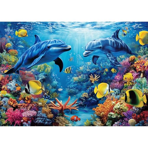 MISITU Puzzle 1000 Teile für Erwachsene Delphin Puzzle 1000 Teile für Kinder ab 14 Jahren Meereswelt Puzzles MISITU Puzzle 1000 Teile für Erwachsene Delphin Puzzle 1000 Teile für Kinder ab 14 Jahren Meereswelt Puzzles von MISITU