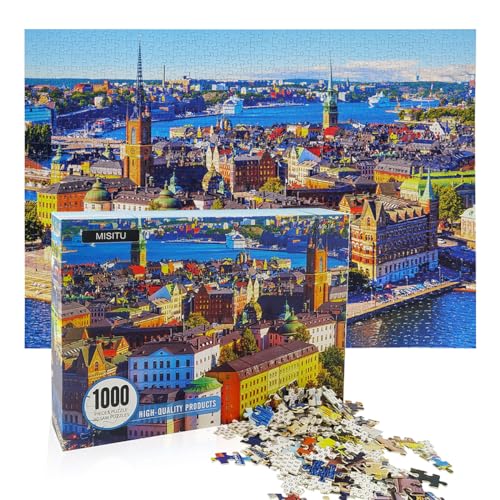 MISITU Puzzle 1000 Teile für Erwachsene - Stockholmer - Landschaftsfoto Puzzle 50x70cm von MISITU