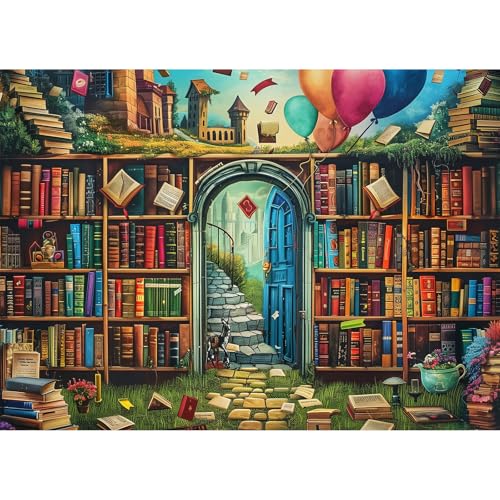 Puzzle 1000 Teile für Erwachsene Magisches Bücherregal Puzzles Geschenk für Kinder ab 14 Jahren von MISITU