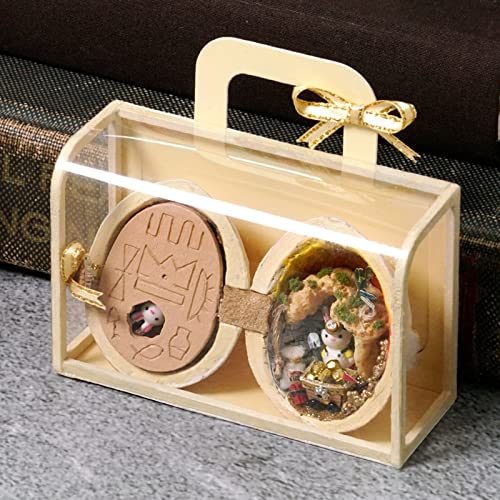 MISNODE 2023 Seed Series Assembling Doll House, DIY Walnut Hut Kit, Miniatur Walnut Furniture Kit Walnut World Szenario Building Cabin Toys, B von MISNODE