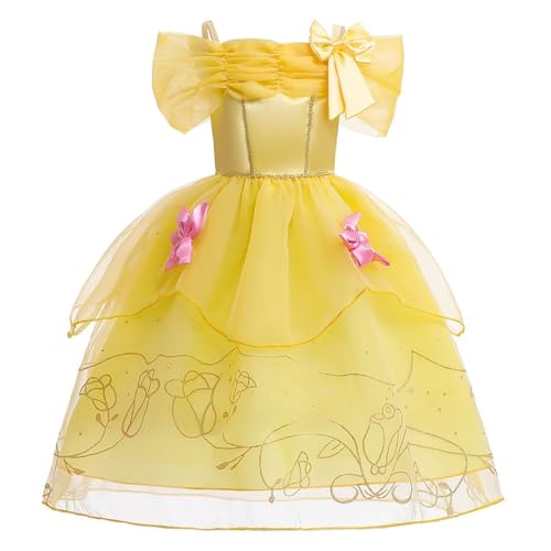 MISS & MR BM Belle Dress Up für Mädchen, Prinzessin Kleid, Prinzessin Kostüme für Mädchen, Ballkleid Fancy Dress für Kinder Kleinkinder Geburtstag/Party/Funfair/Halloween von MISS & MR BM