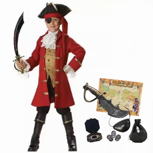 MISS & MR BM Kapitän Piratenkostüm für Kinder Jungen Piraten Kostüm & Piratenset für Party, Karneval und Halloween, 9-10 Jahre MISS & MR BM Kapitän Piratenkostüm für Kinder Jungen Piraten Kostüm & Piratenset für Party, Karneval und Halloween, 9-10 Jahre von MISS & MR BM