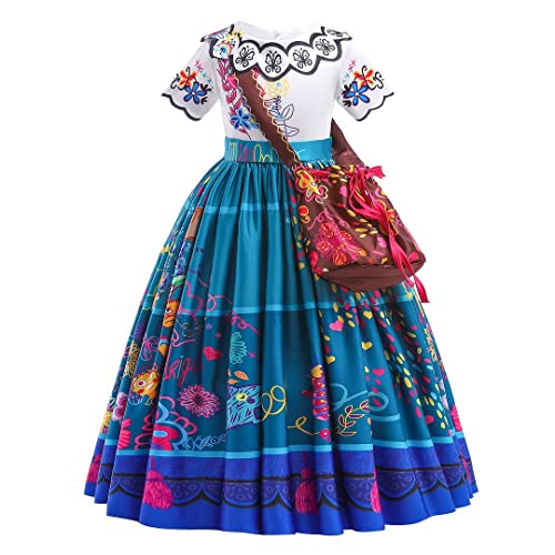 MISS & MR BM Prinzessin Kleid Mädchen - Mirabel Kostüm für Kinder - Faschingskostüme Mädchen Kleid für Geburtstage, Party, Karneval und Halloween (3-4 Jahre, 104 cm) von MISS & MR BM