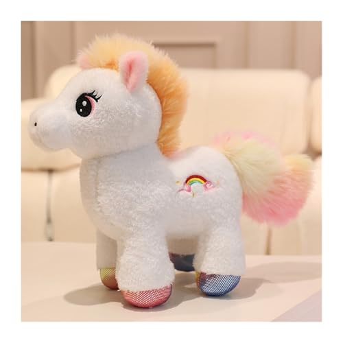 MISTPK Niedliches Einhorn Kuscheltier, Buntes Einhorn Plüschtier Weiches Plüschhaus Spielzeug Geschenk for Jungen Mädchen Freundin(White,House) von MISTPK