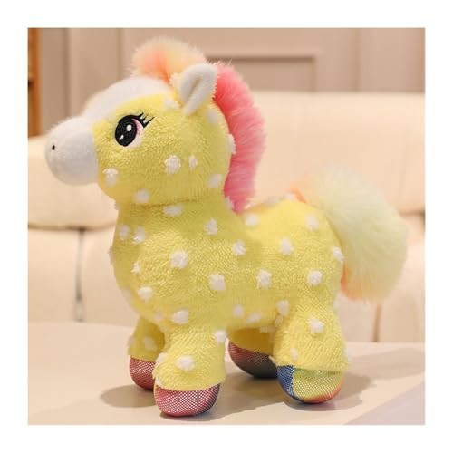 MISTPK Niedliches Einhorn Kuscheltier, Buntes Einhorn Plüschtier Weiches Plüschhaus Spielzeug Geschenk for Jungen Mädchen Freundin(Yellow,House) von MISTPK