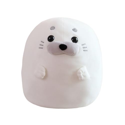 MISTPK Robben Kuscheltiere, Süße Robbe Plüsch Weiches Plüschkissen Geschenke for Kinder Jungen und Mädchen Heim Dekoration(White,30CM/11.8IN) von MISTPK
