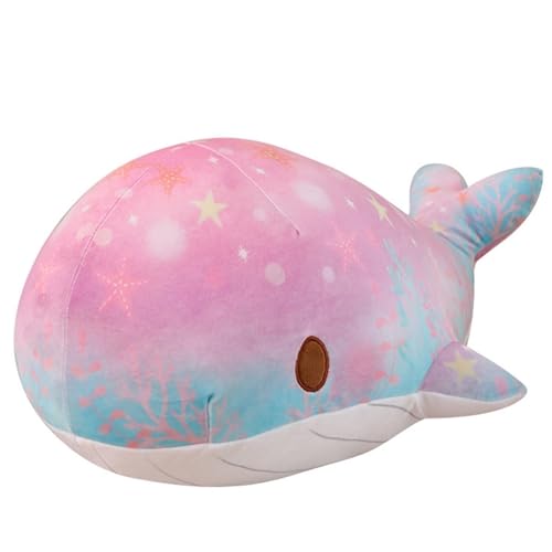 Niedlicher Wal Kuscheltiere, Cartoon Regenbogen Wal Plüsch Weiches Plüschkissen Geschenke for Kinder und Erwachsene(Rainbow,40CM/15.7IN) von MISTPK