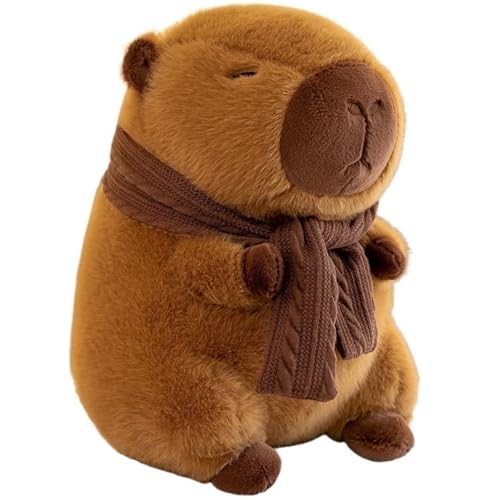 Süßes Capybara Kuscheltiere, Capybara Teddy Plüschtier Weiche Kuscheltiere Mit Schal Geschenke for Jungen und Mädchen Heimdekoration von MISTPK