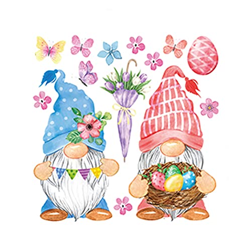 Happy Easter Fensteraufkleber, Zwerg, Eier, Wandaufkleber, Glas, statische Aufkleber, selbstklebend, Kühlschrank-Aufkleber, Oster-Fensteraufkleber von MISUVRSE