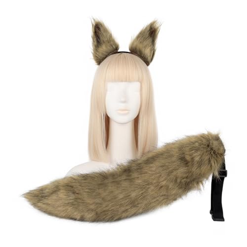 MISUVRSE 2-teiliges Stirnband-Set mit Wolfs- und Fuchs-Schwanz-Ohren, für Halloween, Weihnachten, Kostümparty, Spielzeug, für Damen und Herren, Cosplay MISUVRSE 2-teiliges Stirnband-Set mit Wolfs- und Fuchs-Schwanz-Ohren, für Halloween, Weihnachten, Kostümparty, Spielzeug, für Damen und Herren, Cosplay von MISUVRSE