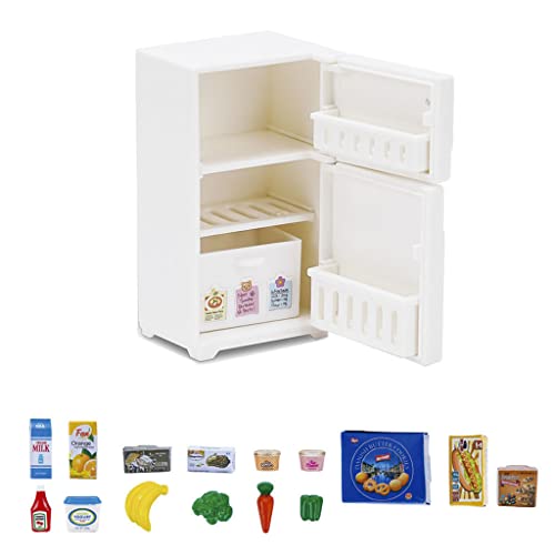 MISUVRSE 4 Zoll Puppenhausmöbel Klassischer Miniatur Kühlschrank Realistischer Gefrierschrank Mädchen Geschenkspielzeug Interaktives Kit So Tun Sie Spielen Würden Kühlschrankspielzeug Für 1 1–3 von MISUVRSE