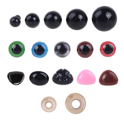 MISUVRSE 50pcs/Set Für Dreiecksnase Rund Sicherheitsaugen Mit Unterlegscheiben Für Bärenpuppenpuppen von MISUVRSE