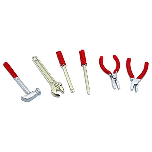 MISUVRSE 6PCS Werkzeuge Hammerschlüssel Schraubendreherschere Spielzeug 1:12 Accesory von MISUVRSE