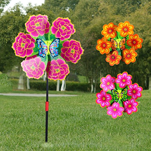 MISUVRSE Blumenwindmühle Wind Spinner Pinwheels Hausgarten Yard Dekoration Kinder Spielzeug Neue Windmühlen Für Den Gartengarten von MISUVRSE